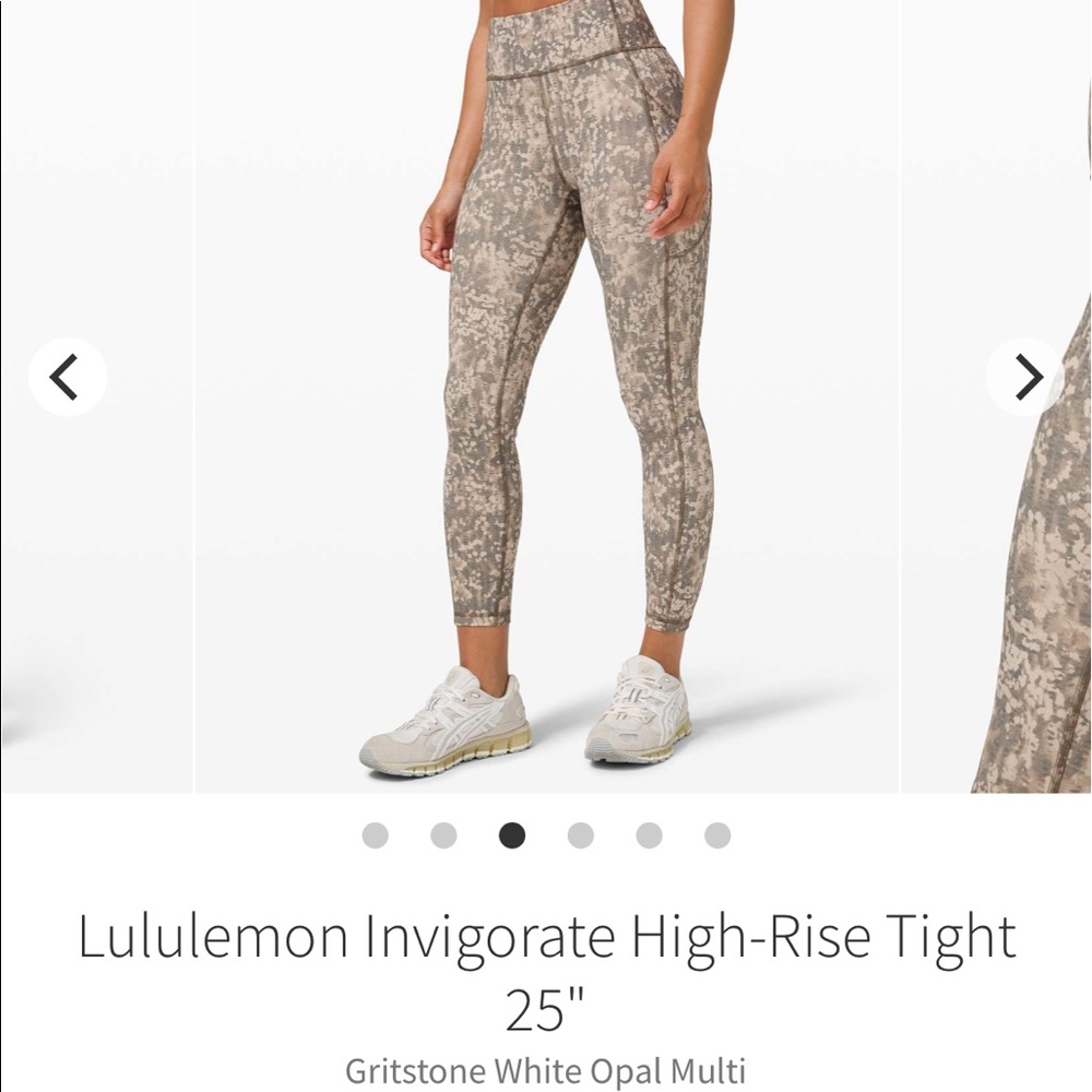 Lululemon Invigorate Gritstone White Opal Multi 25” inseam sz 6 Leggings
